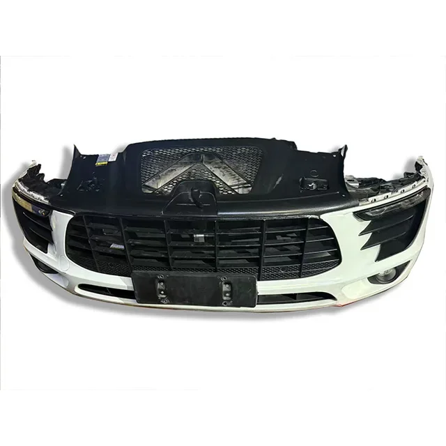 

For Macan 3.0T, the Front Bumper, Grille, Grill Frame, Radiator Fan, Parking Sensor, Headlights, and Tow Cover.