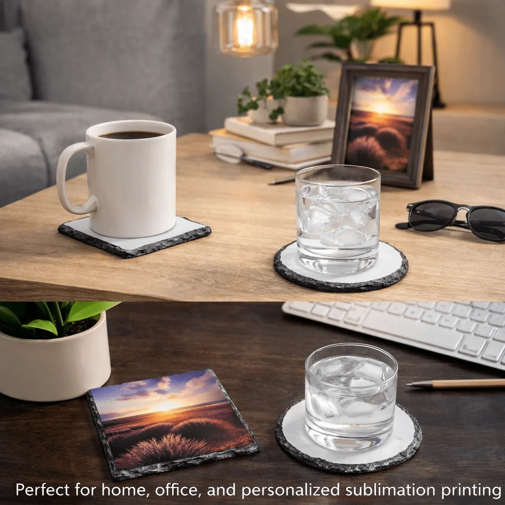 Sublimation Slate Coaster Blank, Natural Rock Stone Heat Transfer Photo Panel for DIY Printing Crafts - view 6