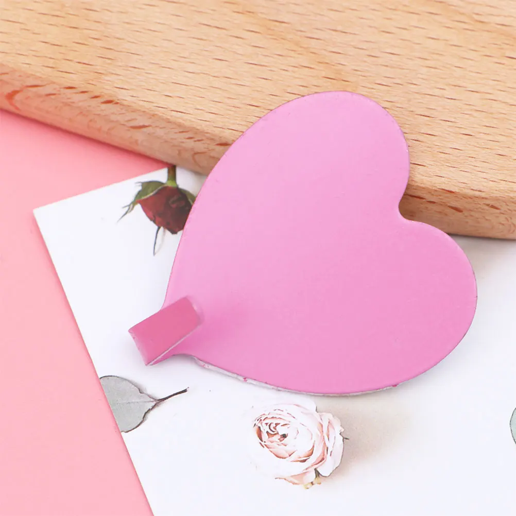 

5pcs Stainless Steel Wall Hooks Decorative Heart Shaped Coat Hat Rack Bathroom Kitchen Bedroom Hooks Seamless Creative