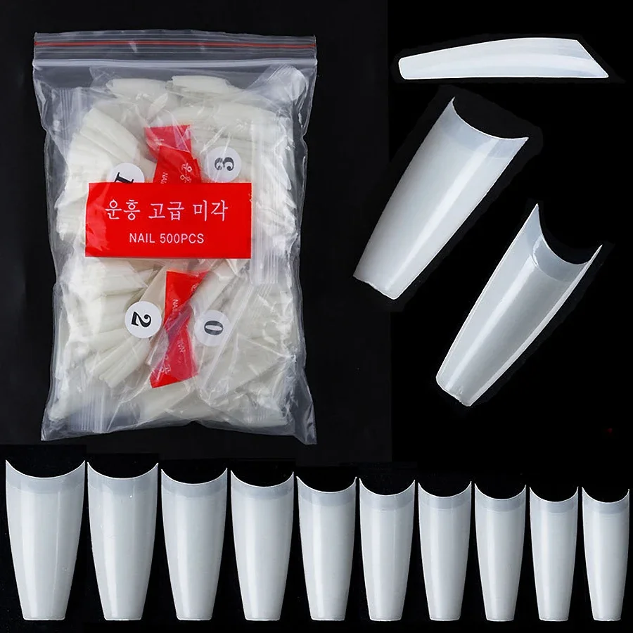 Set di punte per unghie francesi naturali da 500 pezzi Strumenti per manicure Decorazione per unghie Unghie finte per mani belle