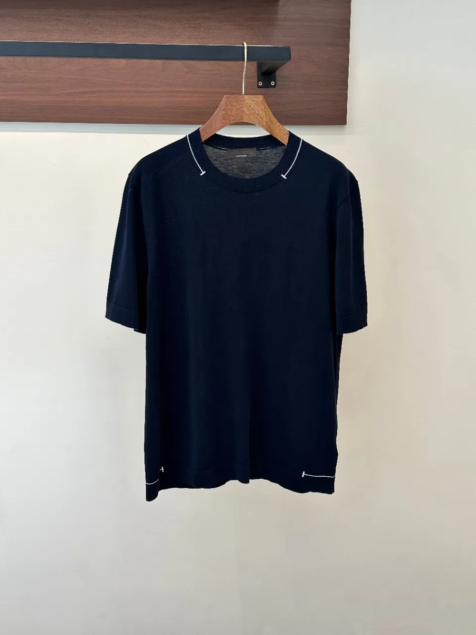 2026 New Arrival Old Money Style Men Solid Color Long Staple Cotton Knitted Crew Neck Summer Short Sleeve T Shirt