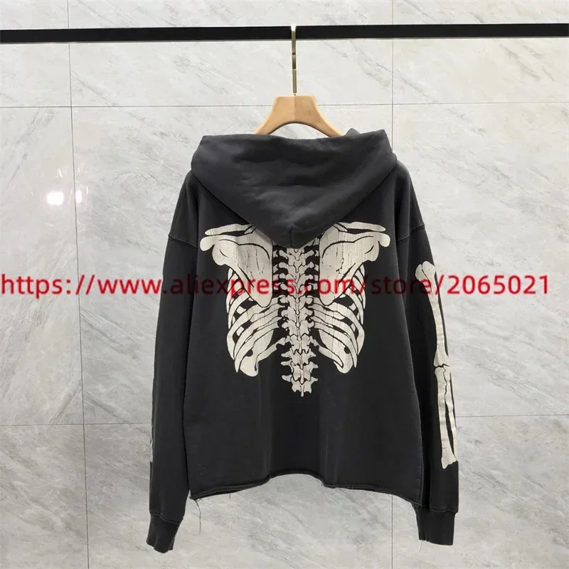 2024FW Saint Skull Skeleton Printing Hoodie Men Women Hooded Destroy Pullover