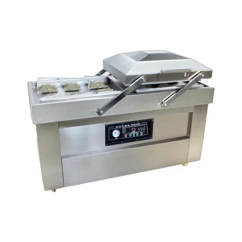 

600 Food Double Chamber Vacuum Packaging Machine Flat Frozen Products Vacuum Sealing Machine Plastic Sealing
