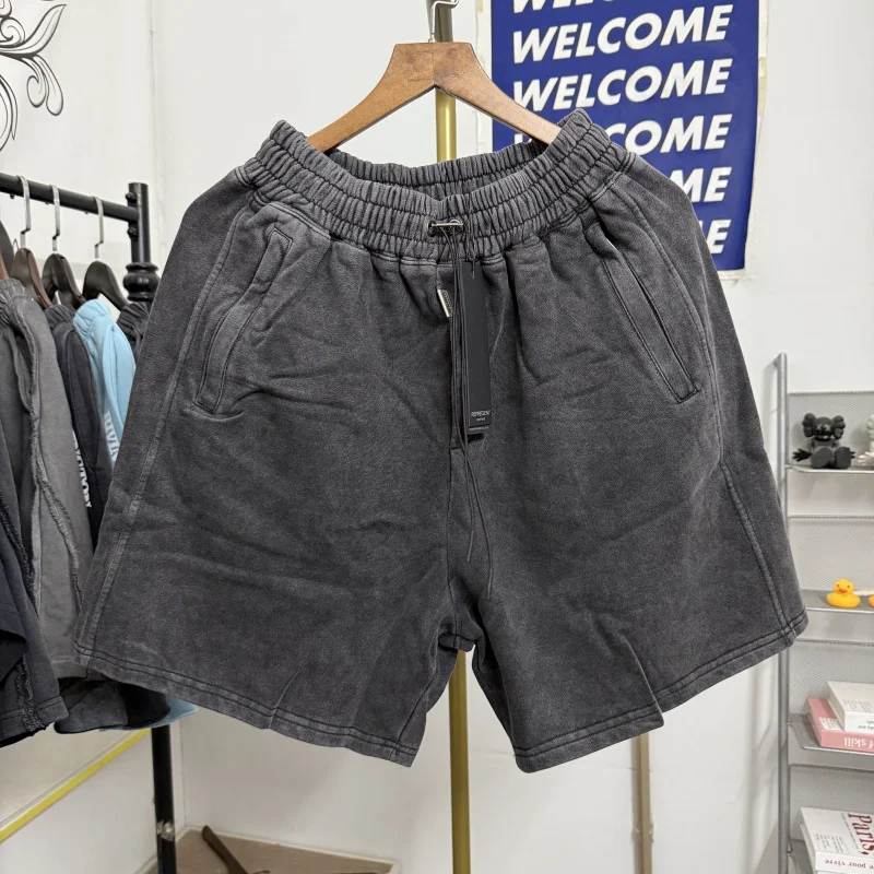 

Ретро-шорты с завязками в американском уличном стиле, свободные спортивные повседневные брюки для молодежи, летние модные прямые брюки с эластичным поясом