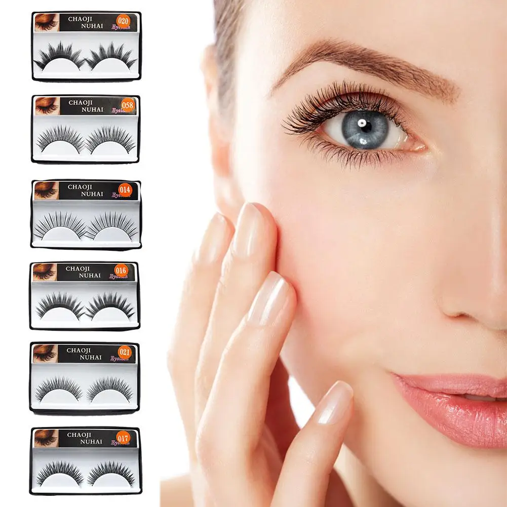 1 paio di ciglia finte 3d naturali lunghe ciglia di visone 3d finte corte fatte a mano per ragazze Extension Lashes Tool trucco morbido ciglia Fa J2u7