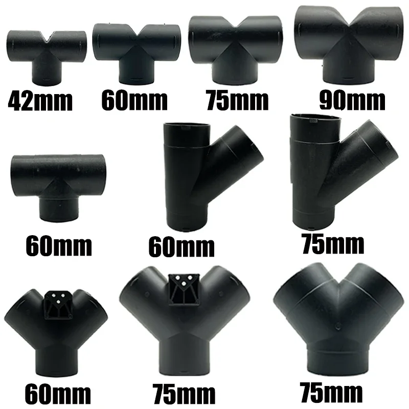 42mm 60mm 75mm 90mm Car Air Vent Ducting T Piece Y Branch Pipe Connector Splitter For Webasto Eberspaecher Diesel Parking Heater