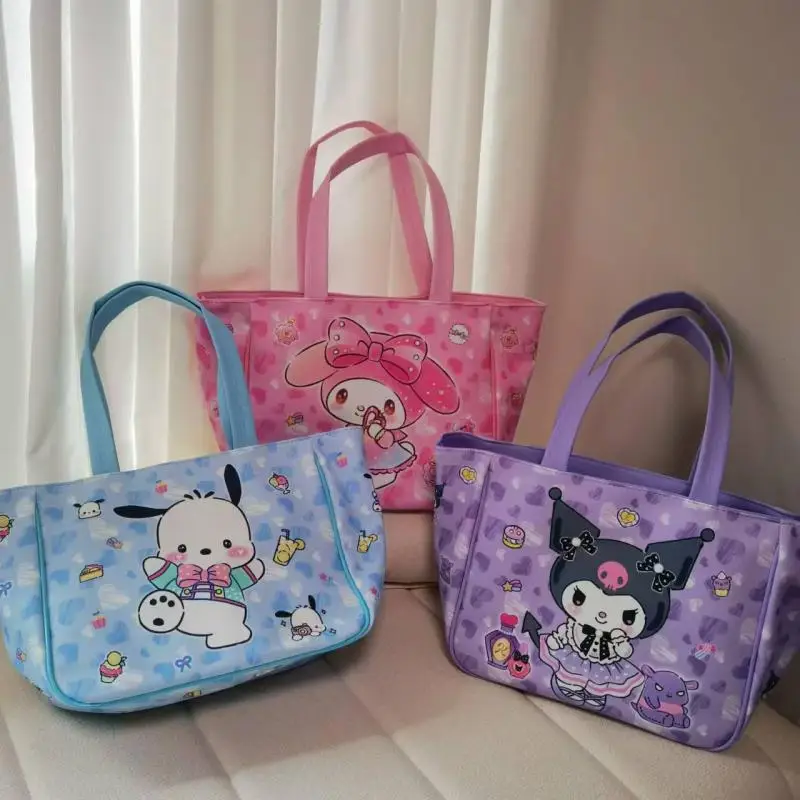 

Sanrio Kuromi mymelody Cartoon PU Handbag High Capacity Commuting One Shoulder Tote Commuter Work Underarm Bag shopping bag