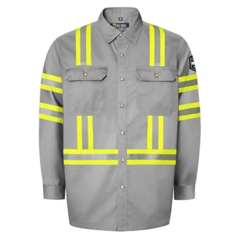 

Сварочная рубашка 7.5oz FR для мужчин, 100% хлопок, огнестойкая, с высокой видимостью, огнезащитная куртка для сварщиков, мужская огнестойкая одежда FR, прочная