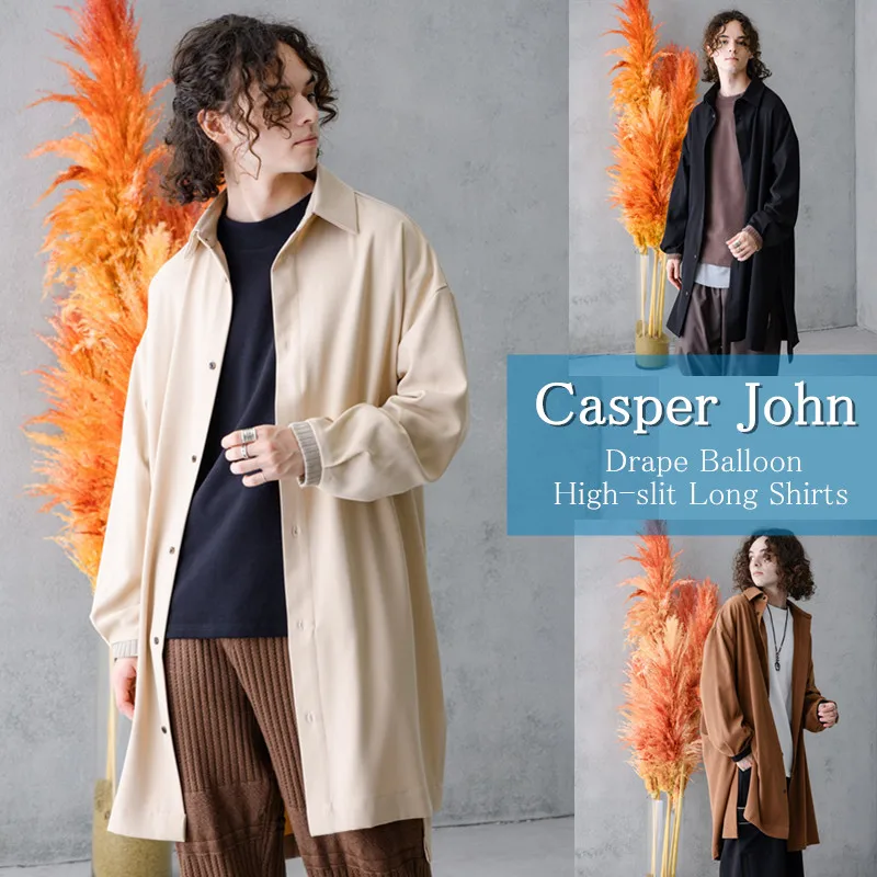 

Retro Japanese Sle Long Sve Windbreaker irt Loose oulder Drop oulder Tapered Feel Outerwear for Men Autumn Faion