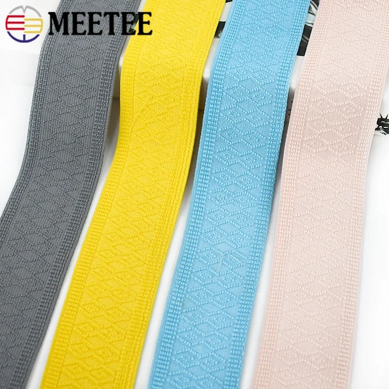 

2/4Meters Meetee 50mm Wide Elastic Bands 1.8mm Thick Stretch Rubber Ribbon Decorative Bag Garment Belt DIY Sewing Accessories