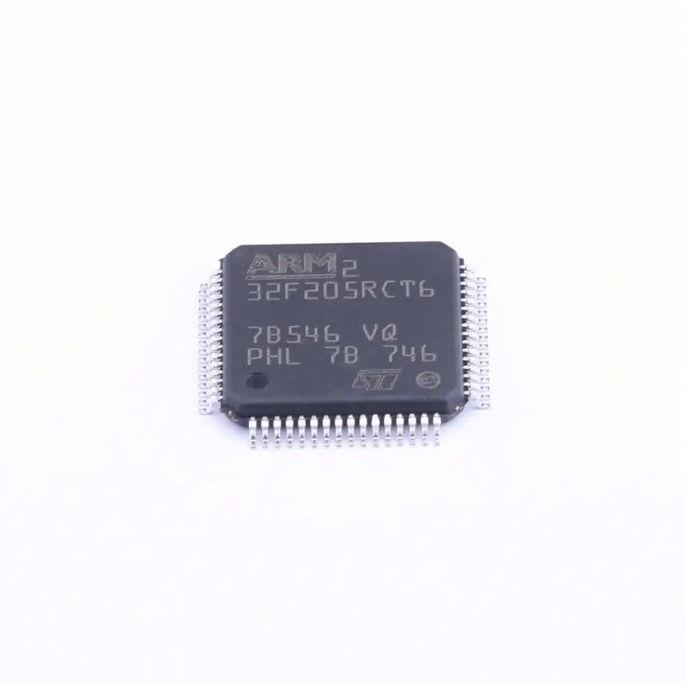 MCU 32-bit STM32F ARM Cortex M3 RISC 256KB Flash 2.5V/3.3V 64-Pin LQFP Tray - Trays  STM32F205RCT6