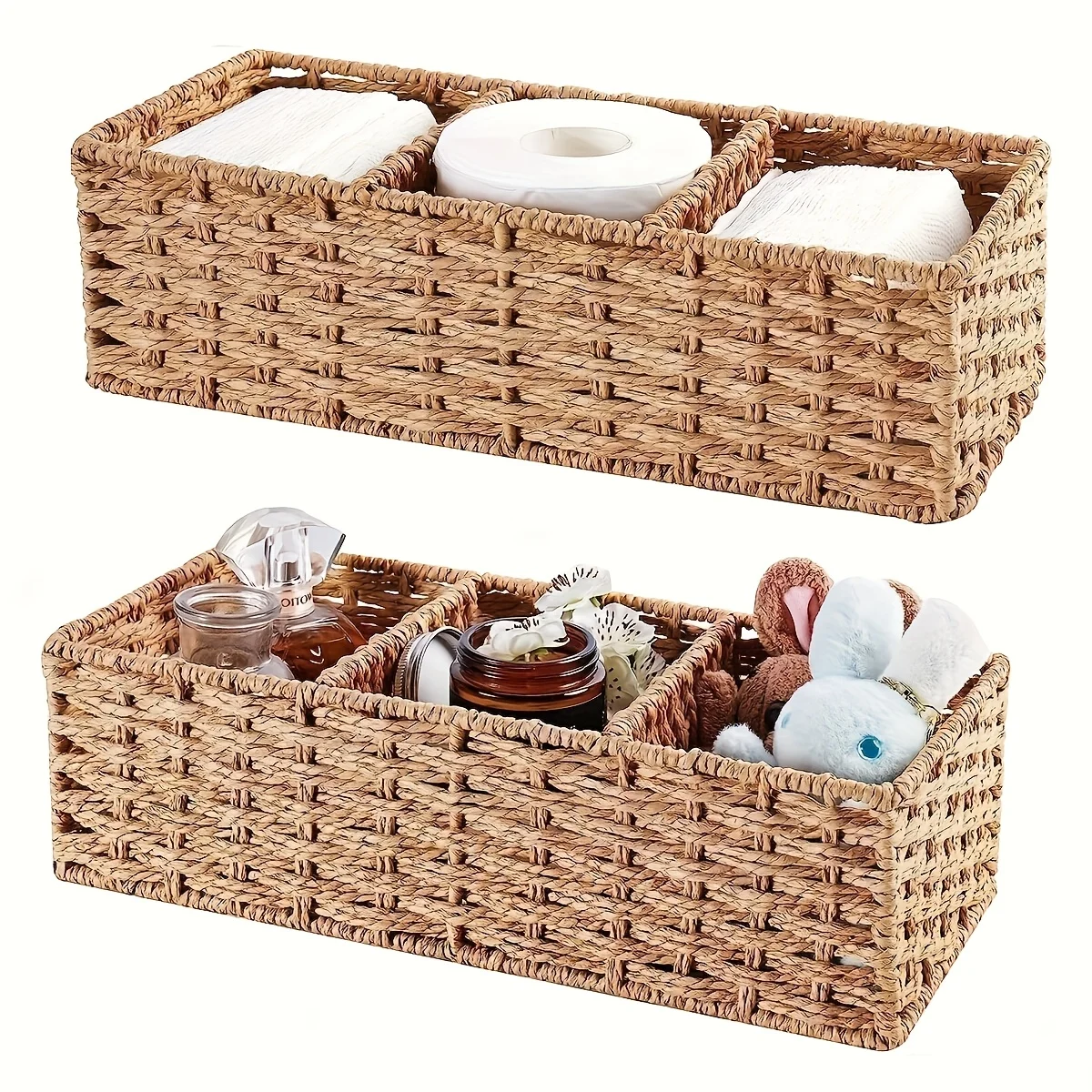 Handmade Paper Rope Storage Box, Toilet Tank Top Tissue Box Rack, Bathroom Storage Basket, Cosmetics Storage, Storage Box