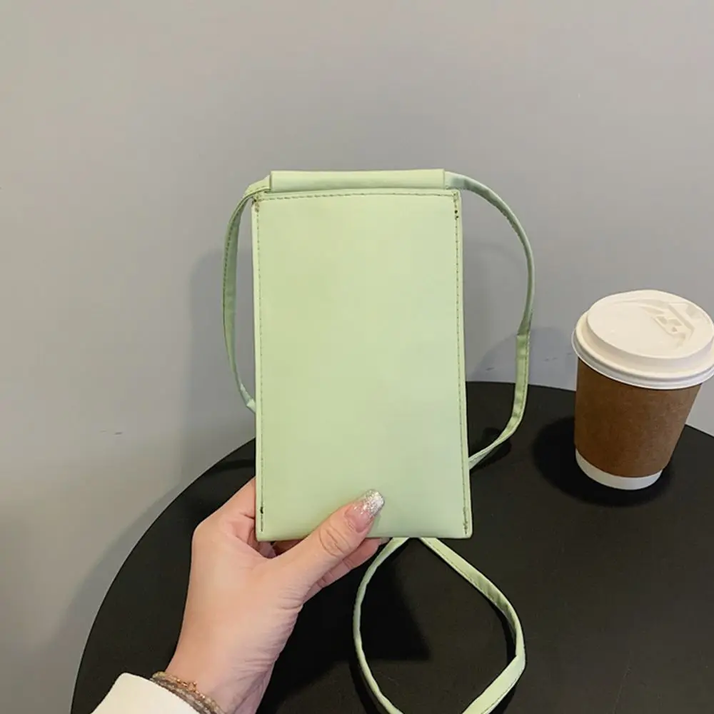 Wysokiej jakości proste PU skórzane torba na telefonu na ramię jednolity kolor mała portmonetka na co dzień torebki Crossbody dla kobiet kobieta