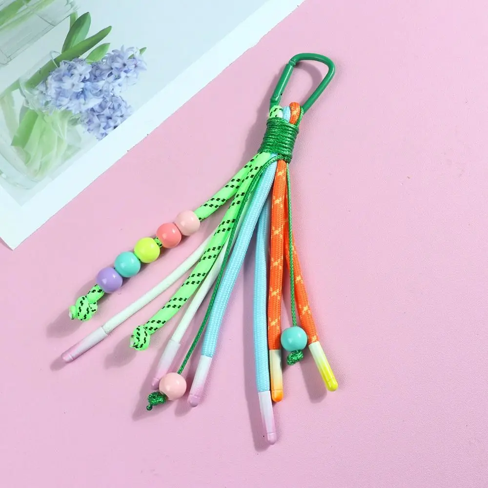 Keychain Colorful Key Chain with Beads Bags Charms Braid Car Keychain on the Phone Small Fresh Key Holder Premium Accessories