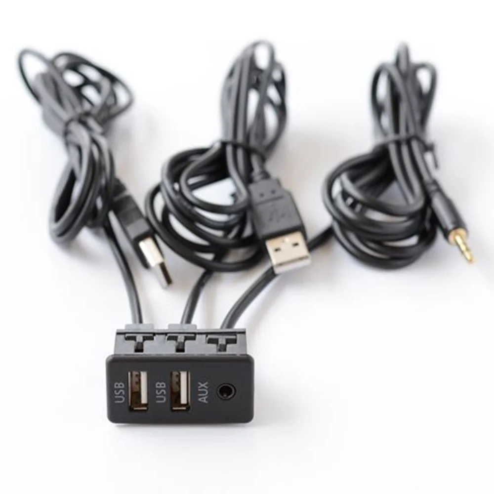 

Dual USB Extension Cord Car Truck Cable Interface Motorcycle Replacement AUX Accessories Charging Portable Reliable