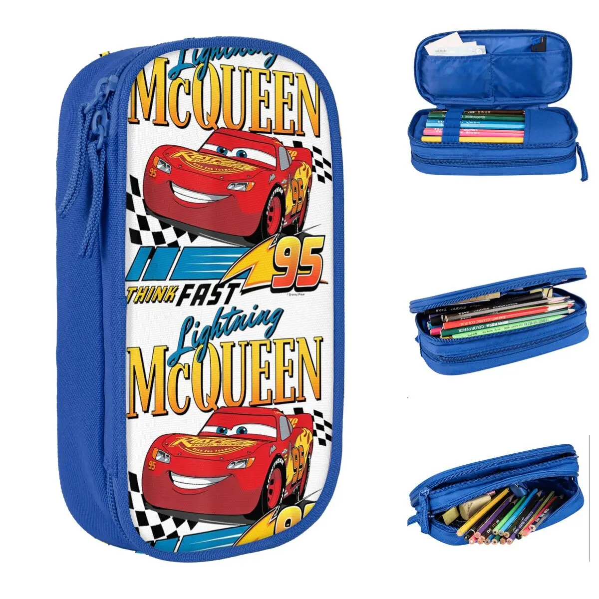 Lovely Cars Lightning McQueen Think Fast Pencil Case Pencil Box Pen Box for Girls Boys Big Bags Students School Gifts Stationery