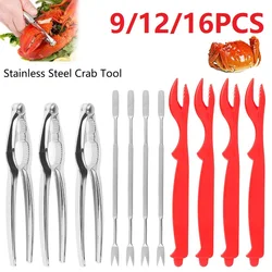 Seafood Tools Set 9/12/16PCS Lobster Cracker Forks Nut Cracker Shell Claw Lobster Shellers Crab Leg Cracker Kitchen Tools