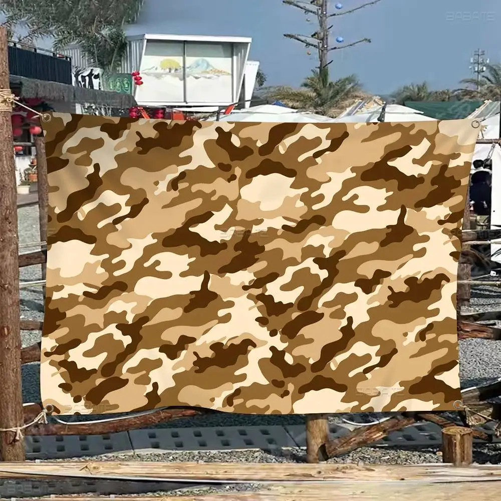 Camouflage Pattern Retro Flags Multiple Choice Living Studio Booth Interior Decoration Banner