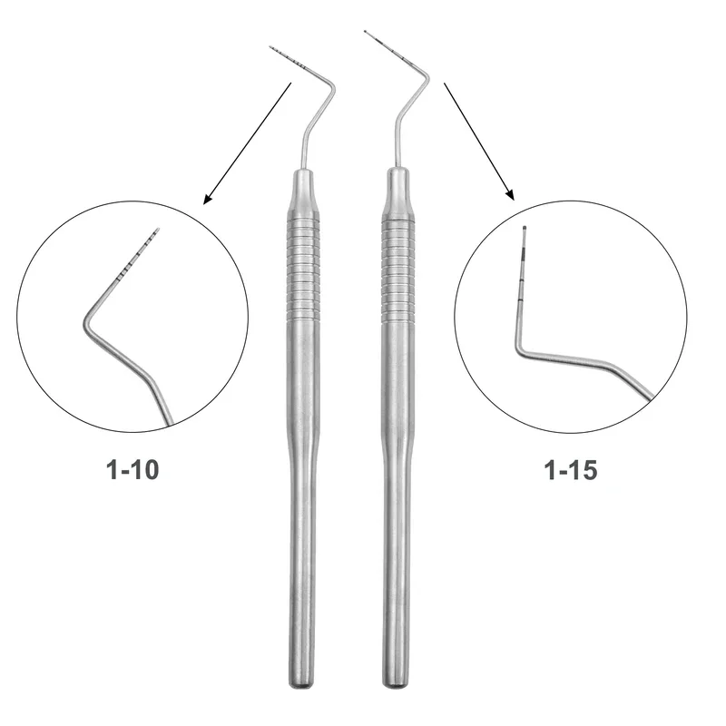Dental Periodontal Probe with Scale 1-10 1-15 Stainless Steel Explorer Probe Instrument Dentist Teeth Clean Hygiene Tools
