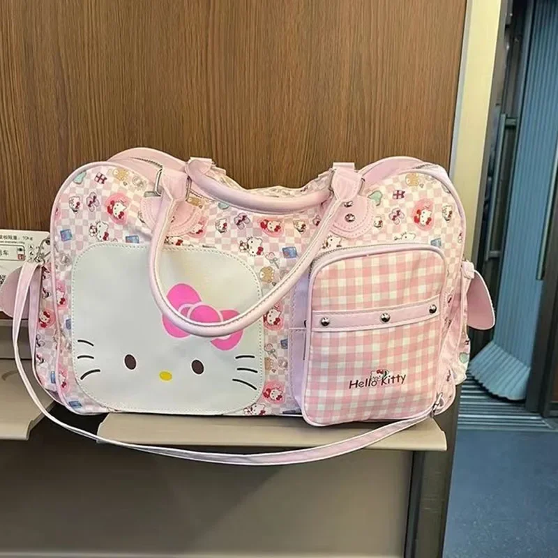 Sanrio Hello Kittys Harajuku słodka kreskówka torebka Kawaii Anime PU wodoodporna podróżna kosmetyczka o dużej pojemności prezenty dla dziewczynek