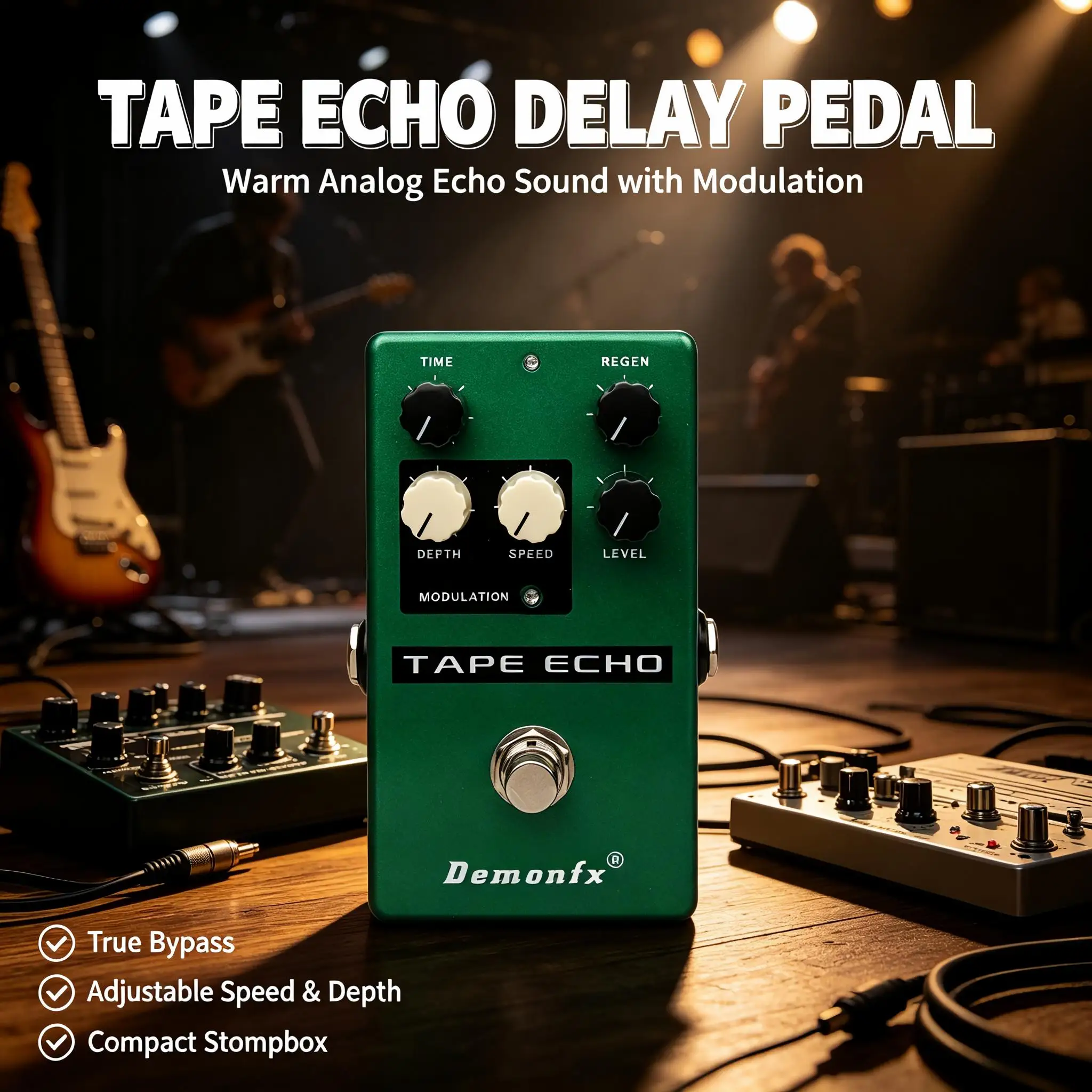 Tape Echo And AT-DS Guitar Effect Pedal Analog Tape Delay Pedal And Distortion Overdrive For Electric Guitar