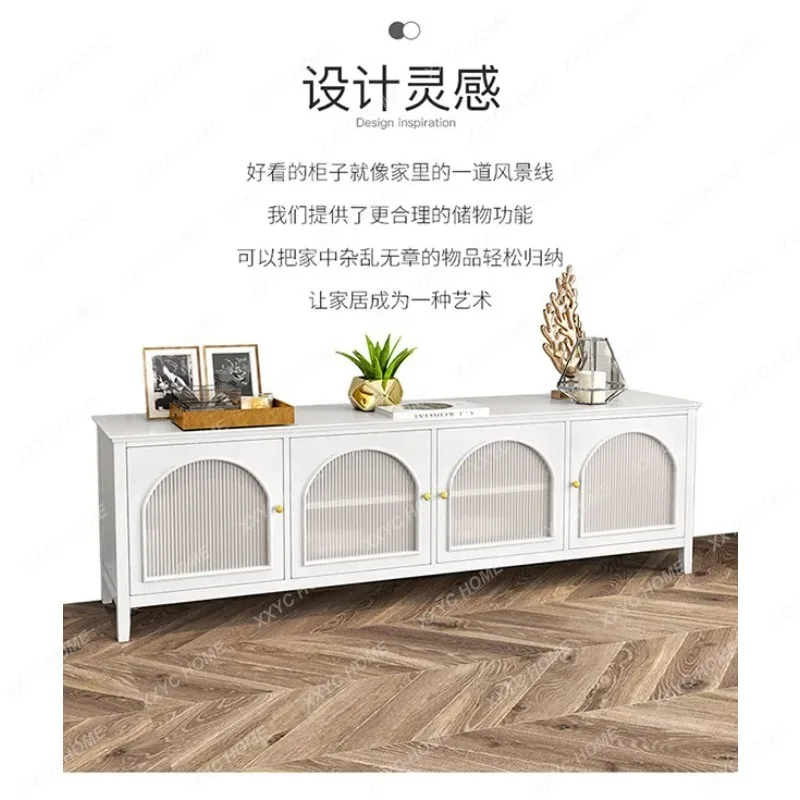 XX solid wood TV cabinet  light luxury small apartment simple floor cabinet locker,  retro