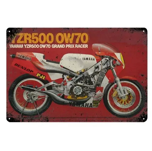 Yzr500 винтажный гоночный мотоцикл металлический плакат жестяной знак 20x30 см