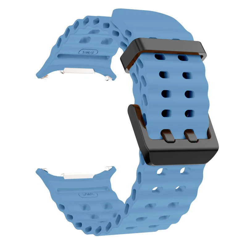 

1pc Ocean Series Silicone Sport Strap for Samsung Galaxy Watch7 Ultra 47mm Dual Loop Deployant Clasp Replacement Wristband