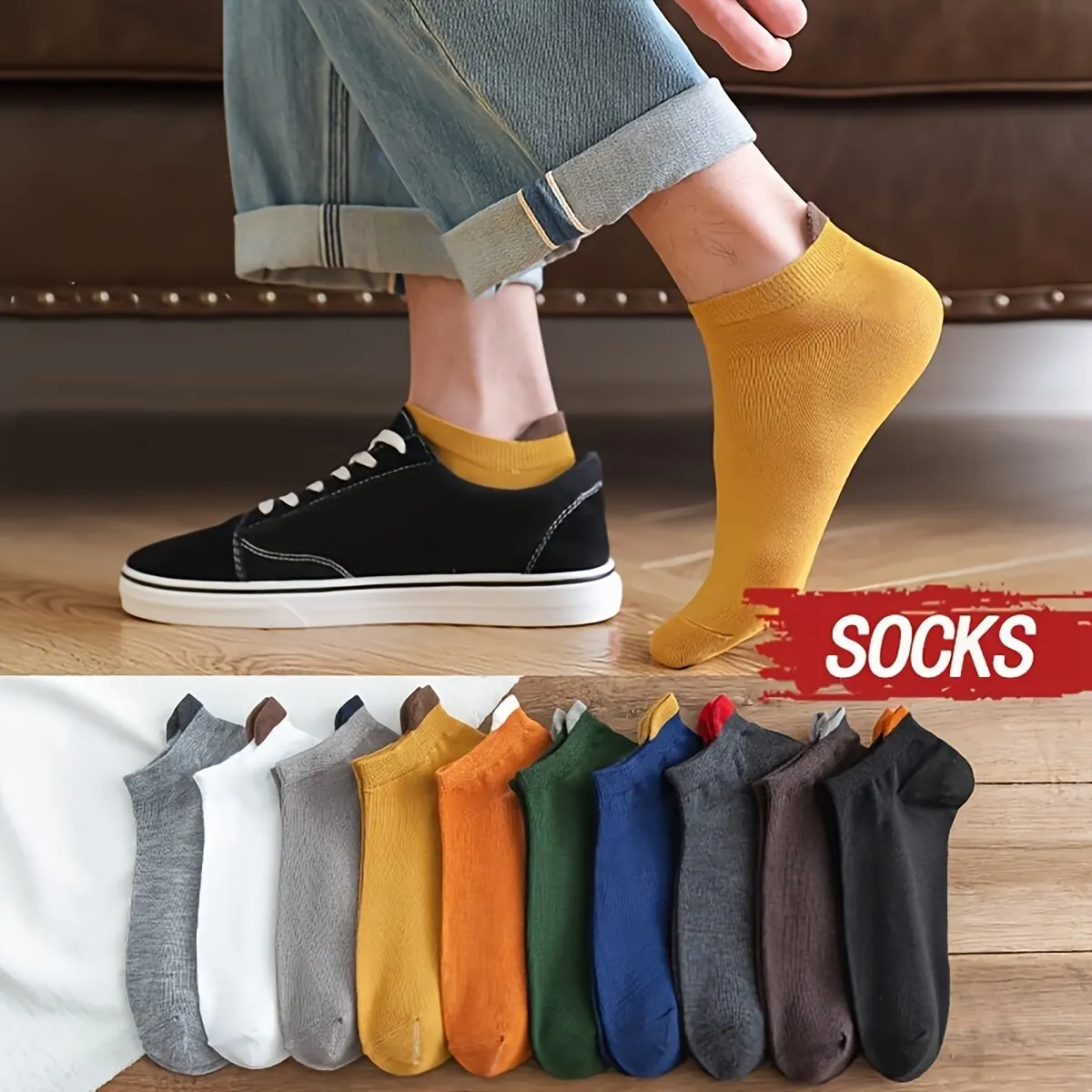 Chaussettes Courtes en Coton pour Homme, 10 Paires, Haute Qualité, Coupe Basse, Respirantes, Décontractées, Douces, pour dehors, Été