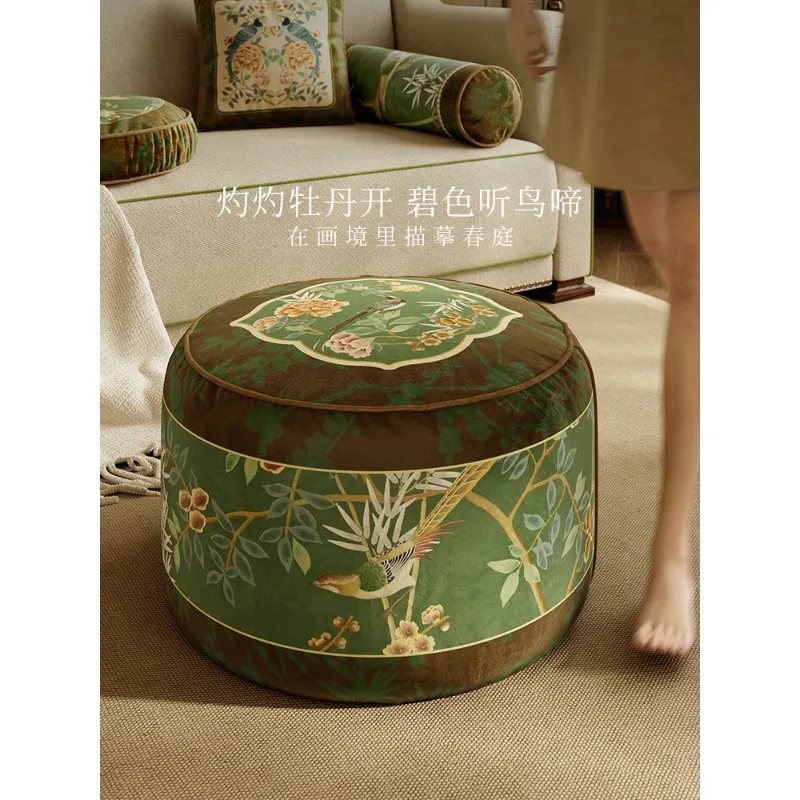 A Dendrobium spring living room sitting pier lazy futon foot pier new Chinese light luxury high-end new model