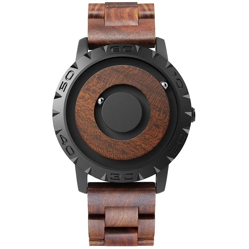 Fashion Quartz Wristwatches EUTOUR E030 Magnetic Wooden Watch Casual Simple Men\'s Watch Wood Strap Watch for Man