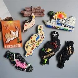 Spanish Refrigerator Magnets Lanzarote Travel Souvenir Fridge Sticker Spain Tourist Collection Home Decoration Hand Gift