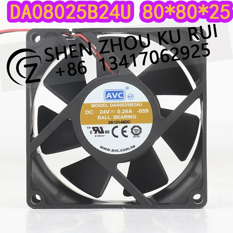 

AVC 24V 0.26A 8025 80X80X25MM High air volume inverter Double ball bearing chassis DA08025B24U cooling fan