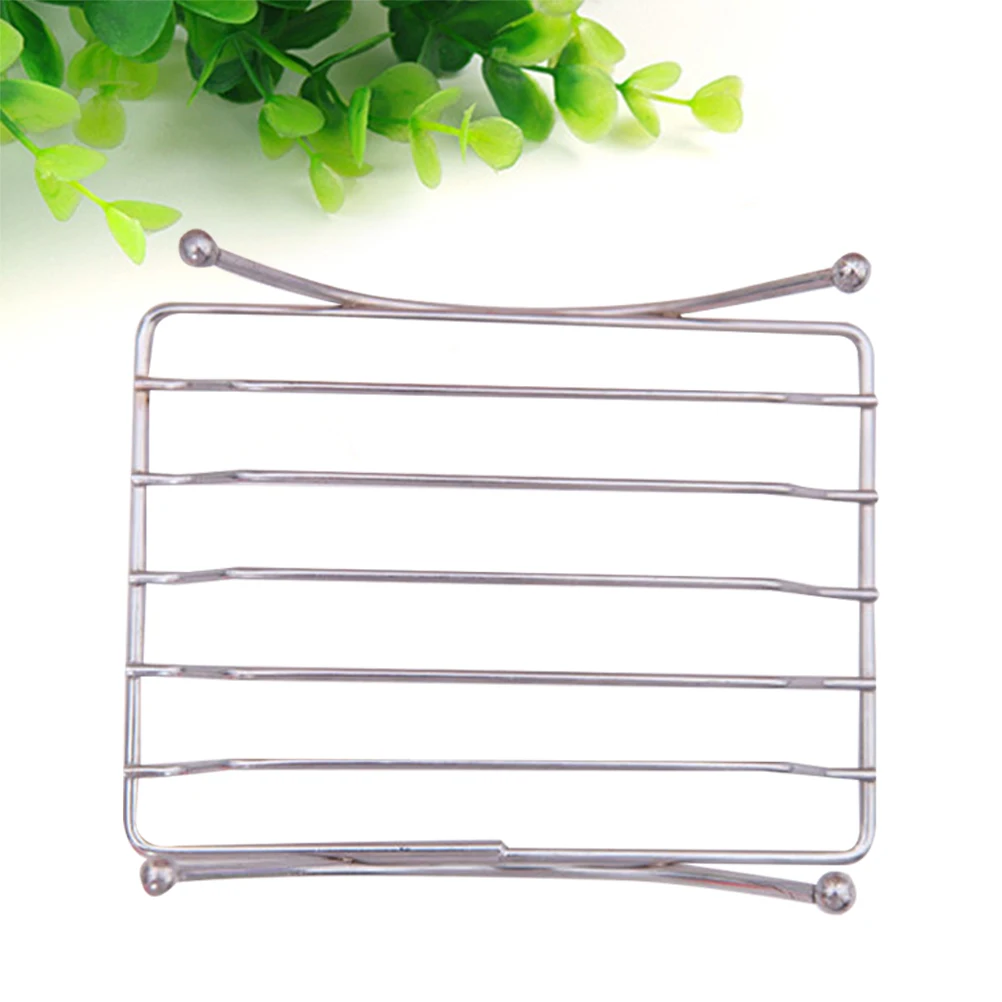 

Stainless Steel Soap Dish Holder Drainer Wall Mount Black Rack for Bathroom Kitchen Soap Box Saver Drain Rack Practical