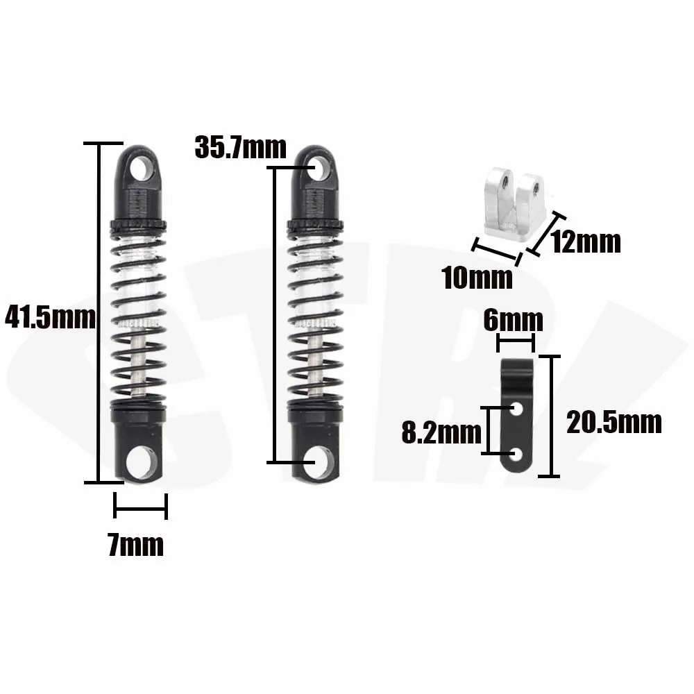 Per WPL D12 ammortizzatore anteriore e posteriore in metallo con montaggio Kit di ricambi per modifica aggiornamento auto telecomando sedile fisso