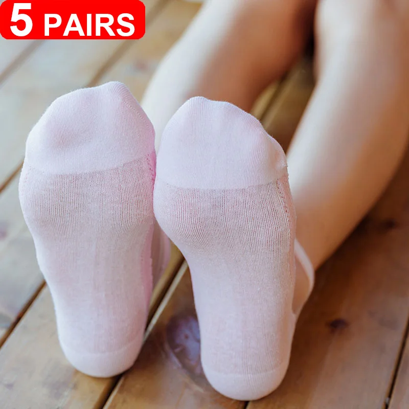 5Pairs Summer Women Silk Socks Ankle Lace Ultra-thin Girls Transparent Glass Fiber Fashion Harajuku Cute Female Short Boat Socks