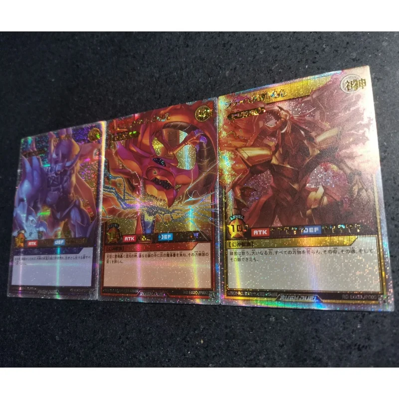 3Pcs/Set Yu Gi Oh Cards Egyptian God RD-DRR The Winged Dragon of Ra Anime Game Collection DIY Color Flash Card Off Screen Series