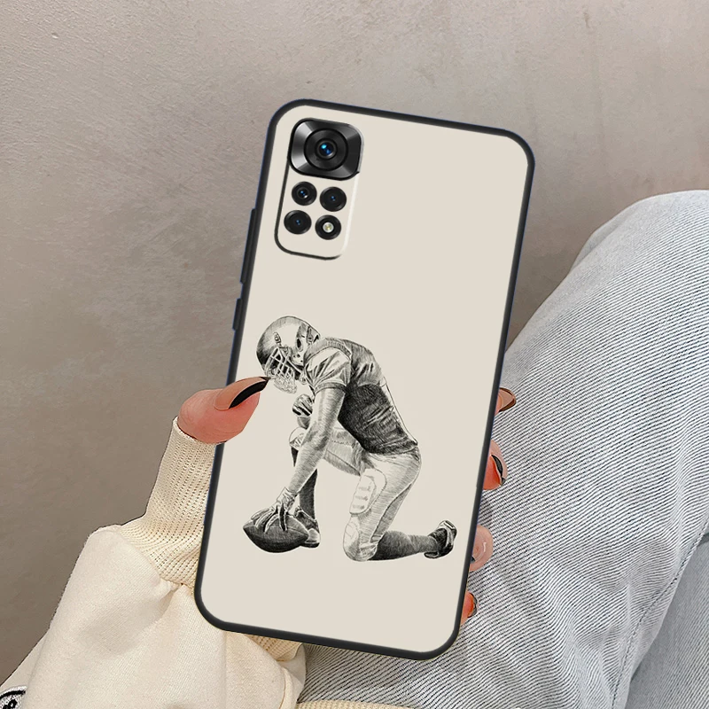 كرة القدم الأمريكية لشاومي ريدمي نوت 14 13 9 10 11 12 برو 11S 12S حافظة لهاتف ريدمي 15 C 13C 12C 10C 14C #4