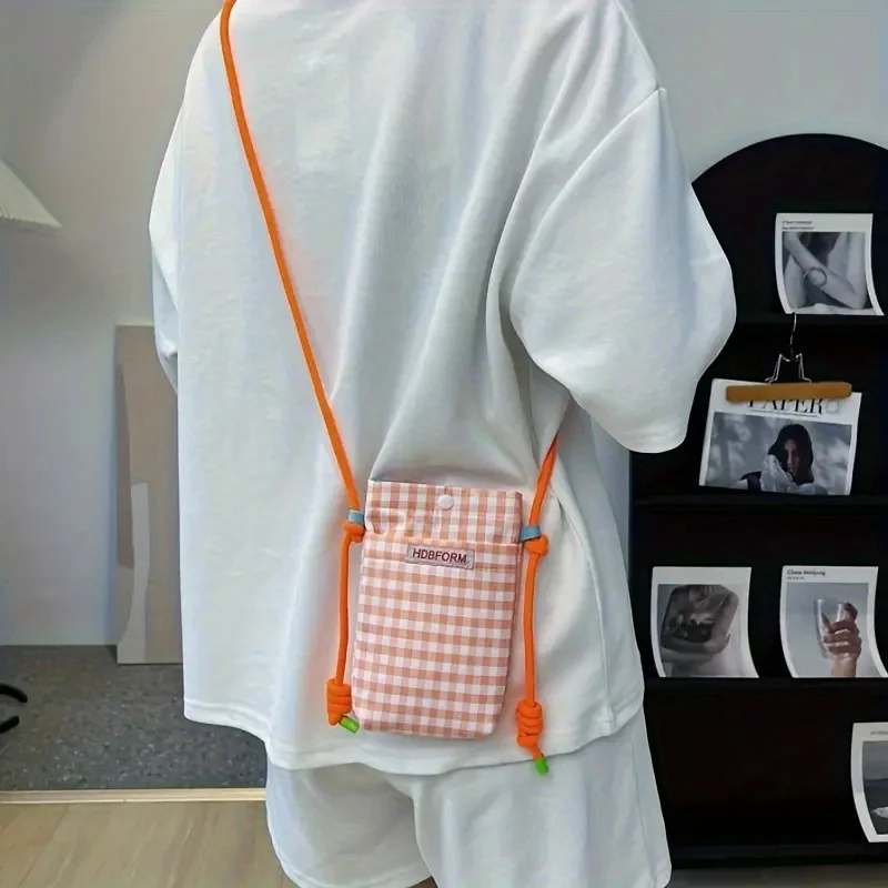 

Маленькая клетчатая сумка через плечо для мобильного телефона, мини-сумка на плечо, модная и модная маленькая сумка через плечо для покупок, цельная