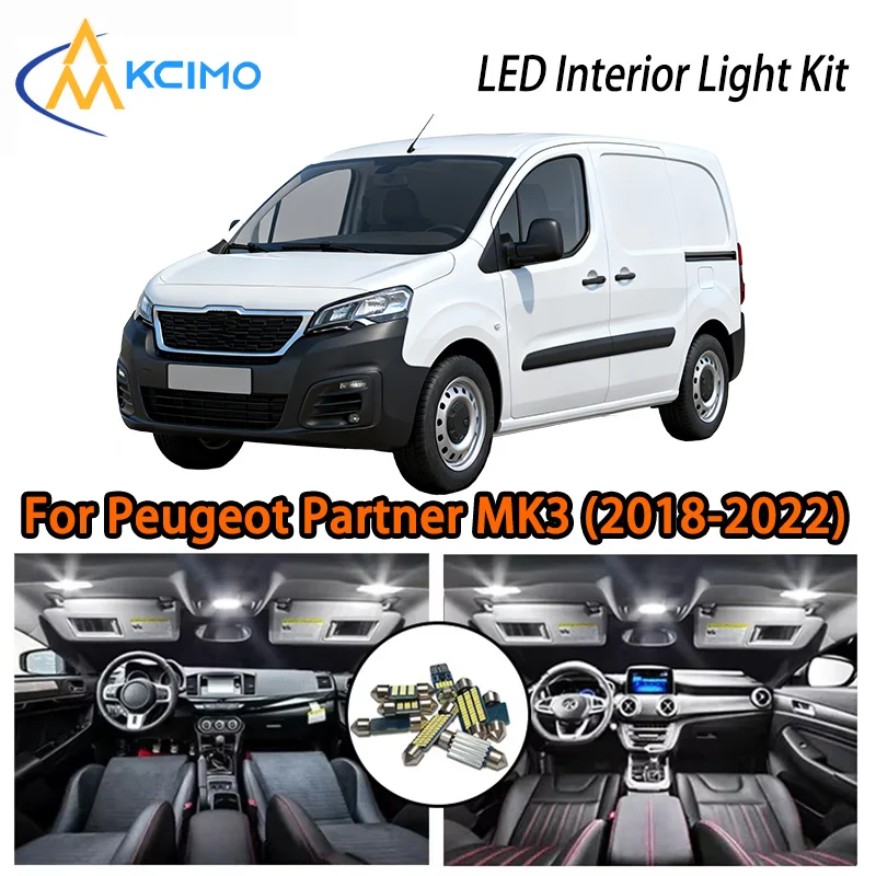 

KCIMO For Peugeot Partner MK3 III (2018-2022) Premium LED Interior Kit - 2 Colors , Quick Installation, Long-Lasting