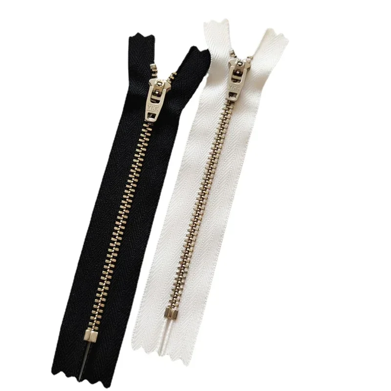 30pcs/Lot 3# 10cm To 18CM Ykk Metal Zipper Close End Copper Teeth Jeans Pants Bag Pocket Black White Tailor Sewing Accessories