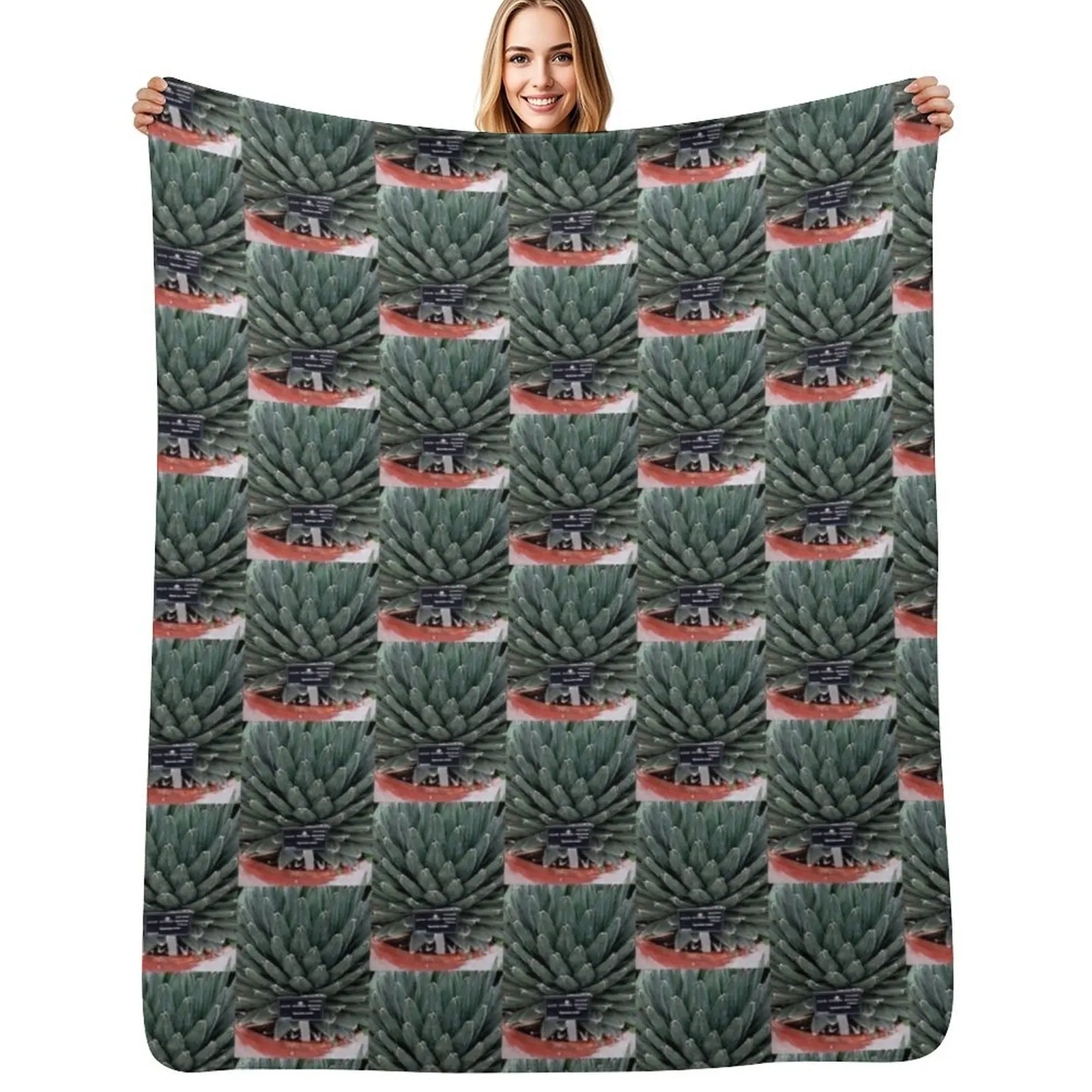 Agave Victoria Plant Photo Throw Blanket Cozy Home Blanket Gift for Christmas Holiday