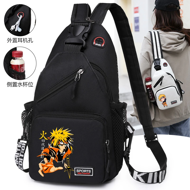 Narutos Shoulder Bags Boy Girl Japanese Anime Figure Chest Bag Men Women Fashion Large Capacity Crossbody Bags Cartoon Backpack