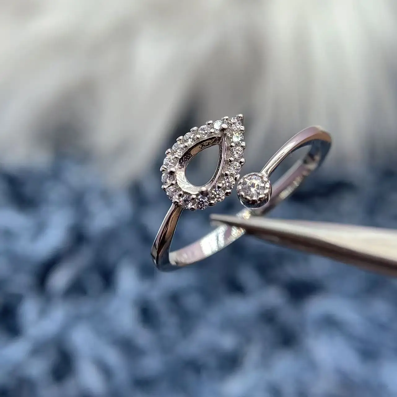 

MeiBaPJ Inlay Teardrop 4*6mm S925 Sterling Silver DIY Ring Setting Zircon Butterfly Womens Gifts Charm Luxury Jewelry Wholesale