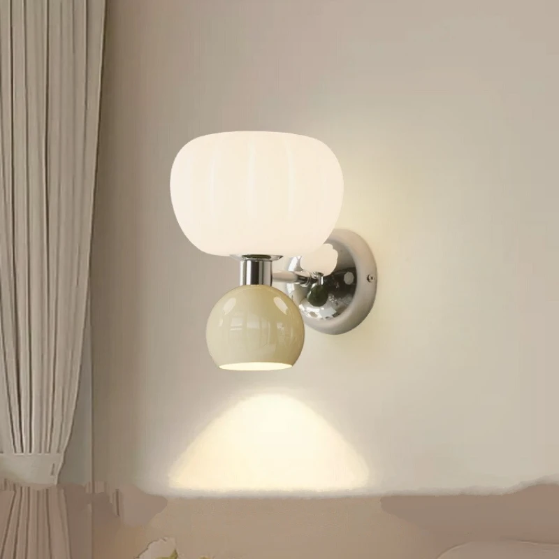 

Modern LED Wall Lamps Cream Breeze Pumpkin Sconces G9 Bulb For Bedroom Bedside wall light Study Living Room Dining Room Lighting