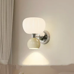 Modern LED Wall Lamps Cream Breeze Pumpkin Sconces G9 Bulb For Bedroom Bedside wall light Study Living Room Dining Room Lighting