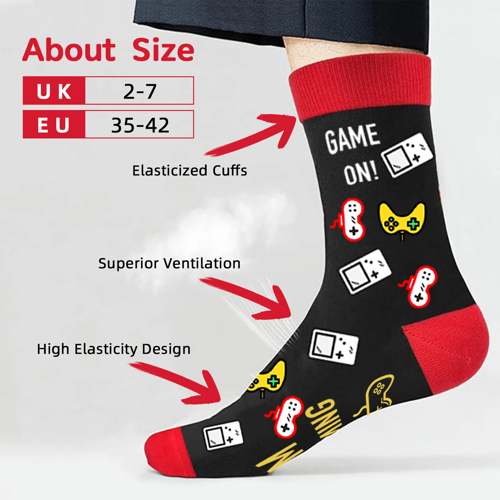 Neuartige Geschenke für Männer, lustige Socken, Gamer-Strumpffüller für Teenager-Jungen, Weihnachtsstrumpffüller, Geschenkideen für Männer, Geburtstag