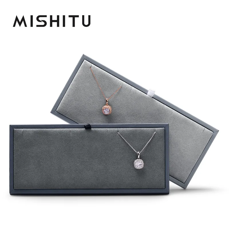 

MISHITU Premium PU Leather Pendant Necklace Display Stand Home Storage Layout Jewelry Store Display Stand Props