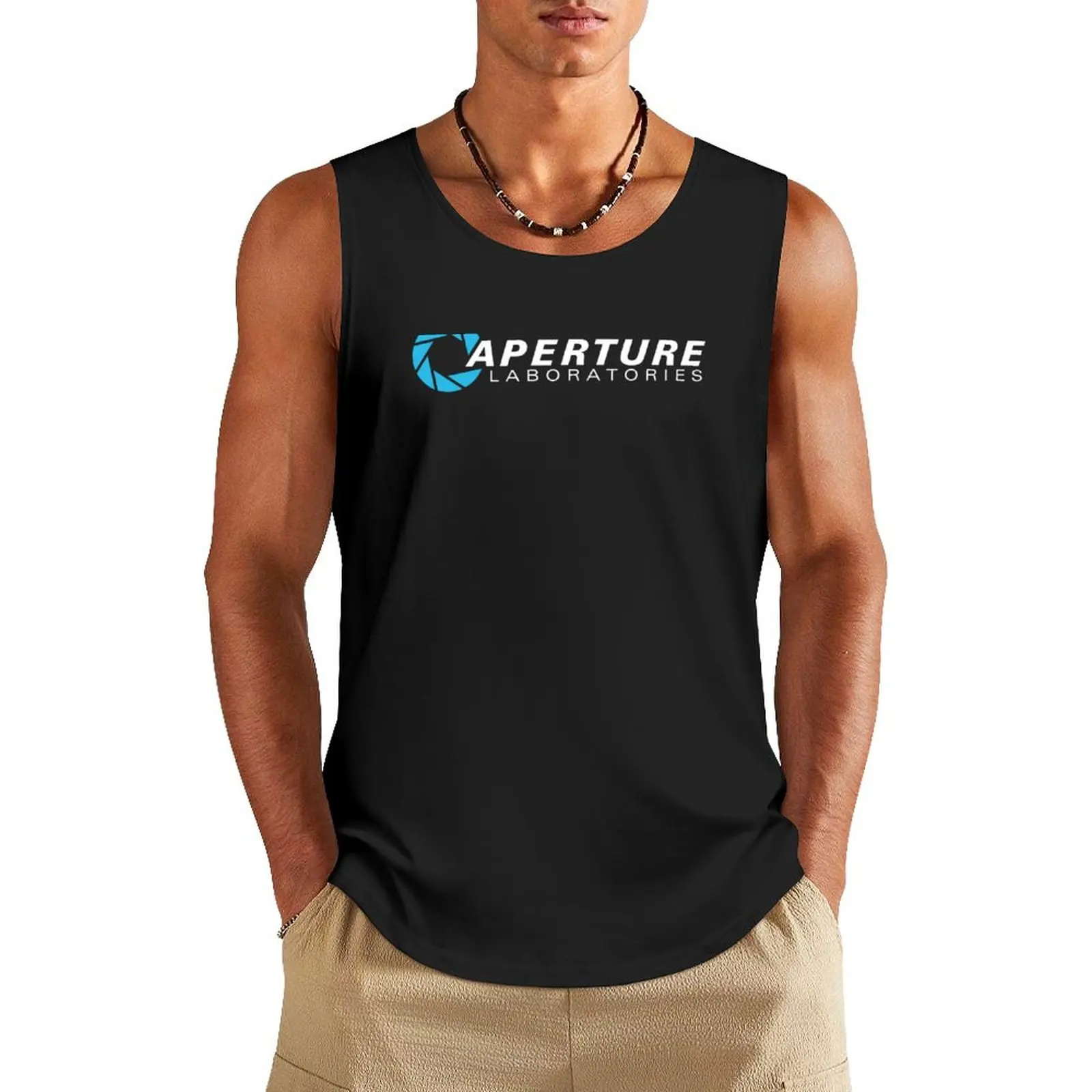 

Aperture Science Laboratories - Portal Tank Top sleeveless t shirt gym Sportswear for men Gym wear