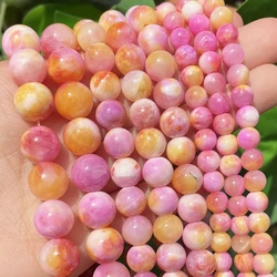 Pink Yellow White Persian Jades Stone Natural Round Loose Spacer Beads For Jewelry Making Needlework Diy Bracelet 15'' 6-10mm